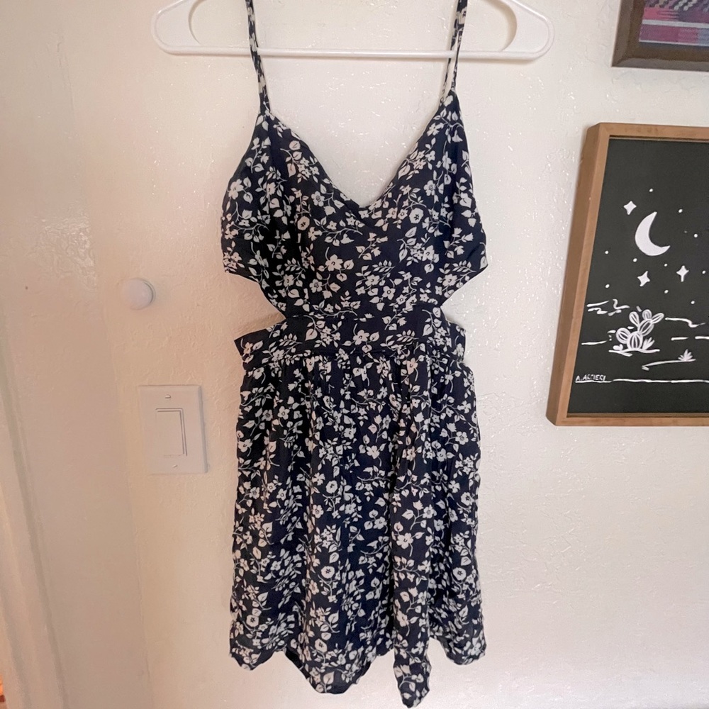 Navy cut out dress
